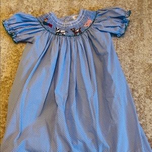 Shrimp & Grits Smocked Girls Dress